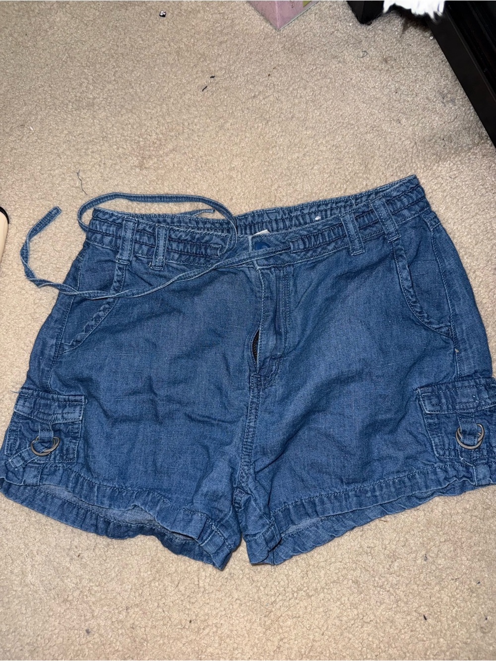 American Eagle Outfitters Blue Denim Cargo Shorts